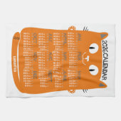 2026 Year Monthly Calendar Mid-Century Orange Cat Geschirrtuch (Horizontal)