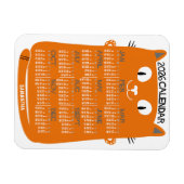 2026 Year Monthly Calendar Mid-Century Orange Cat Magnet (Horizontal)