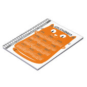 2026 Year Monthly Calendar Mid-Century Orange Cat Notizblock (Linke Seite)