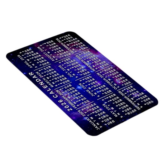 2026 Year Monthly Calendar Outer Space Nebula Magnet (Rechte Seite)