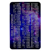 2026 Year Monthly Calendar Outer Space Nebula Magnet (Vertikal)