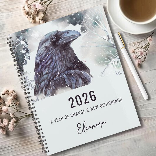 2026 Year of Change Raven Symbolism Notizblock