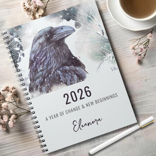 2026 Year of Change Raven Symbolism Notizblock
