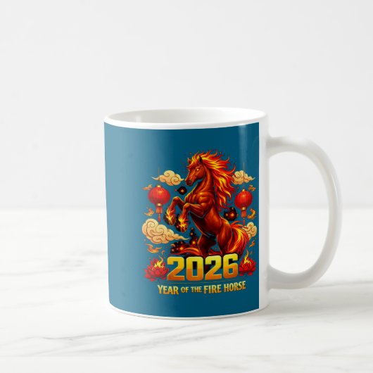 2026 Year Of Fire Horse Chinese Zodiac New Year De Kaffeetasse (Rechts)