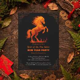 2026 Year of the Fire Horse Chinese Zodiac Party Einladung