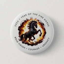 2026 Year of the Fire Horse Motivational Button