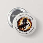 2026 Year of the Fire Horse Motivational Button (Vorne & Hinten)