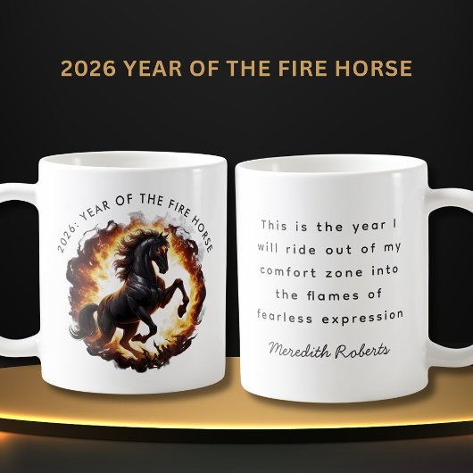 2026 Year of the Fire Horse Motivational Quote Kaffeetasse
