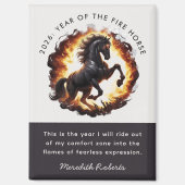 2026 Year of the Fire Horse Motivational Quote Magnet (Vorderseite)