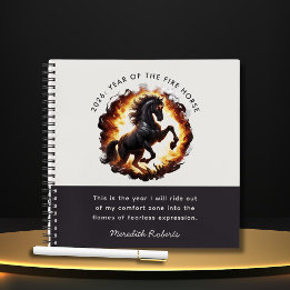 2026 Year of the Fire Horse Motivational Quote Notizblock