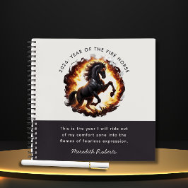 2026 Year of the Fire Horse Motivational Quote Notizblock