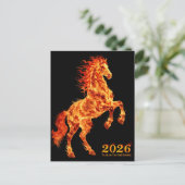 2026 Year of the Fire Horse Postkarte (Stehend Vorderseite)