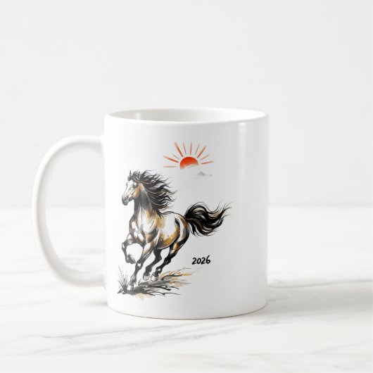2026 Year Of The Horse Chinese Lunar Zodiac Shirt Kaffeetasse (Links)