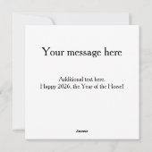 2026 Year of the Horse Gold Design Feiertagskarte (Rückseite)