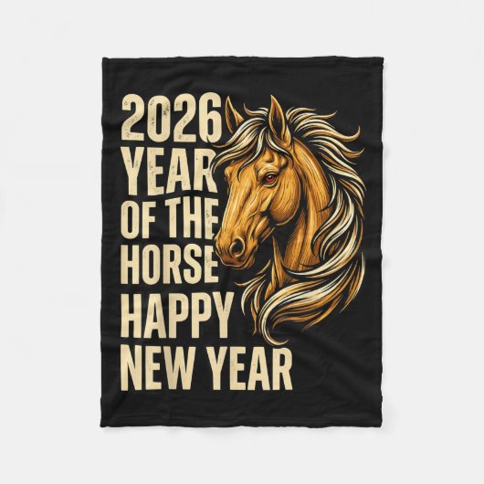 2026 Year Of The Horse Happy Chinese New Year Fire Fleecedecke (Vorderseite)
