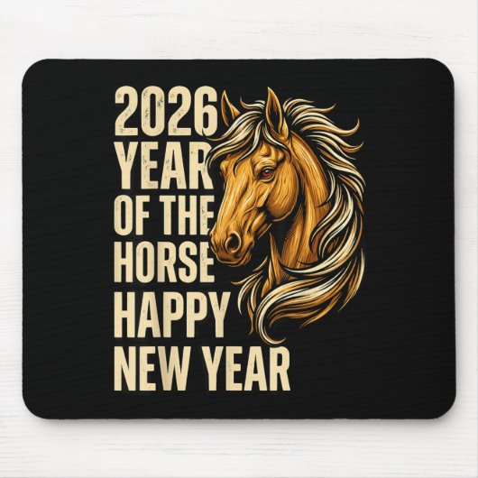 2026 Year Of The Horse Happy Chinese New Year Fire Mousepad (Vorne)