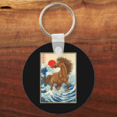 2026 Year Of The Horse Japanese Wave Art Lunar New Schlüsselanhänger (Vorderseite)