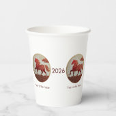 2026 Year of the Horse – Lunar New Year Art Pappbecher (Rückseite)
