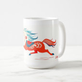 2026 Year Of The Horse Lunar New Year Custom Kaffeetasse (VorderseiteRechts)