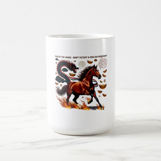 2026 Year of the Horse Triumph, Lunar Zodiac Gift Kaffeetasse (Mittel)