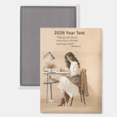 2026 Year Text Lettering Writing Magnet (Vorderseite/Rückseite)