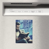 2026 Year Text Man Reading Magnet (In Situ (Geschirrspüler))