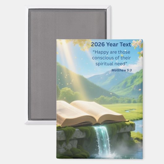 2026 Year Text Paradise Magnet (Vorderseite/Rückseite)