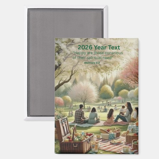 2026 Year Text Paradise Magnet (Vorderseite/Rückseite)