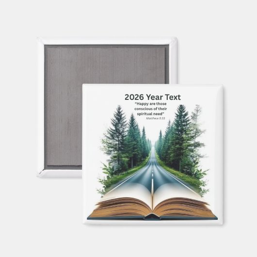 2026 Year Text Road to Life Magnet (Vorderseite/Rückseite)