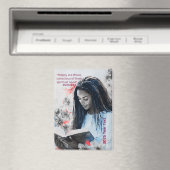 2026 Year Text Woman Reading Magnet (In Situ (Geschirrspüler))
