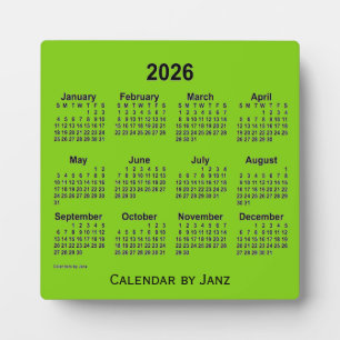 2026 Yellow Green Desk Calendar von Janz Fotoplatte