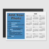 2026 Your photo 5x7 Mini Calendar Magnet Template (Vorne/Hinten)