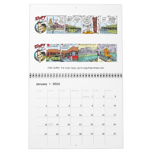2026 ZIPPY CALENDAR KALENDER (Jan 2026)