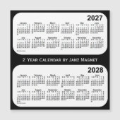 2027-2028 Schwarz-Weiß-Kalender von Janz Magnetkarte (Vorderseite)