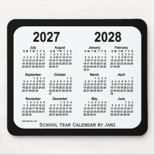 2027-2028 Schwarz-Weiß-Schulkalender von Janz Mousepad