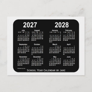 2027-2028 Smokey Neon School Year Calendar by Janz Postkarte