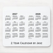 2027-2028 Weißer 2-Jahres-Kalender von Janz Mousep Mousepad (Vorne)