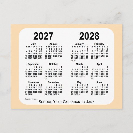 2027-2028 Wheat Mini School Calendar by Janz Postkarte (Vorderseite)