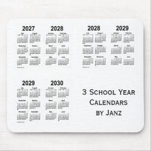2027-2030 Schuljahr-Kalender des Weiß-3 durch Jan Mousepad