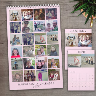 2027 - 24 Foto - Rosenholz Rosa - Moderne Familie Kalender