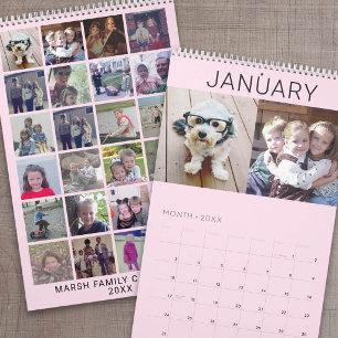 2027 - 24 Foto - Rosenholz Rosa - Moderne Familie Kalender