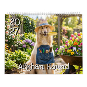2027 Afghan Hound mit Jobs Kalender