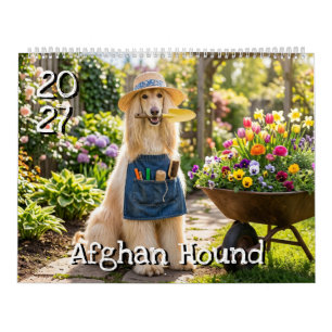 2027 Afghan Hound mit Jobs Kalender