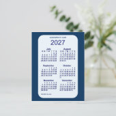 2027 Alice Blue 6 Month Mini Calendar von Janz Postkarte (Stehend Vorderseite)
