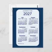 2027 Alice Blue 6 Month Mini Calendar von Janz Postkarte (Vorne/Hinten)