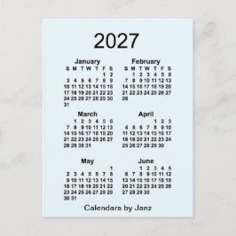 2027 Alice Blue 6 Month Mini Calendar von Janz Postkarte