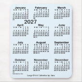 2027 Alice Blue Large Print Calendar von Janz Mousepad (Vorne)