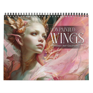 2027 Auf bemalten Flügeln 2 Feen Engel Fantasy-Kun Kalender