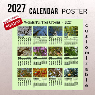 2027 Baumkronen-Foto-Kalender - Sonntagswoche  Poster