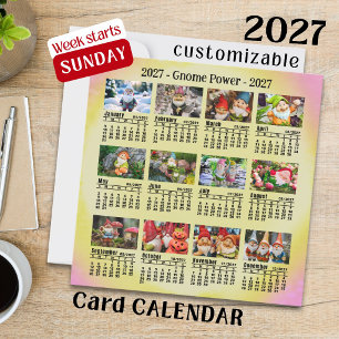 2027 Benutzerdefinierter Foto-Gnom-Kalender beginn